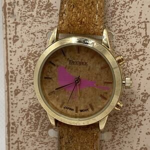 Decree Ladies Cork Strap Watch Works New Battery!
